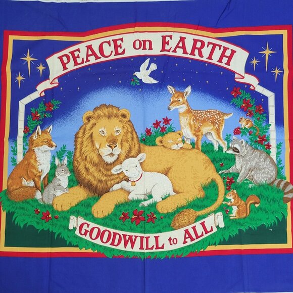 Peace On Earth Cranston Print Works Cotton Fabric Panels Set Quilt Starter - Picture 2 of 8